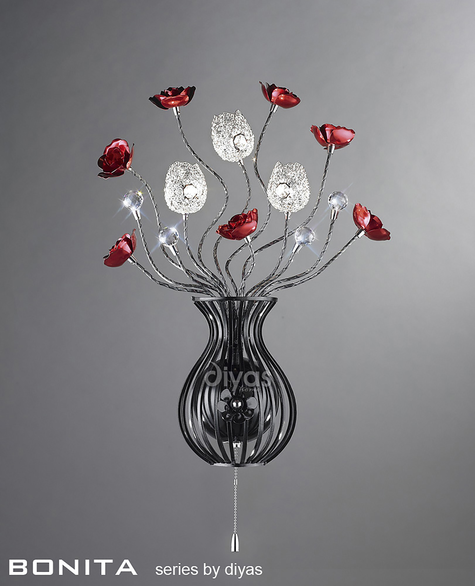Bonita Aluminium Crystal Wall Lights Diyas Home Modern Crystal Wall Lights Bonita Aluminium Crystal Wall Lights Diyas Home Modern Crystal Wall Lights